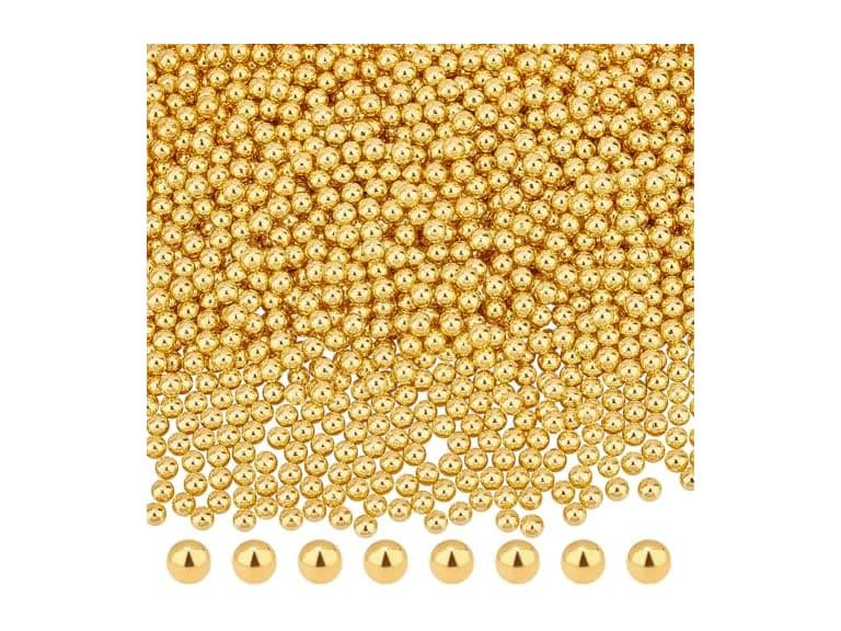 OLYCRAFT 2400Pcs 4mm Mini Golden Pearl Beads - Image 1