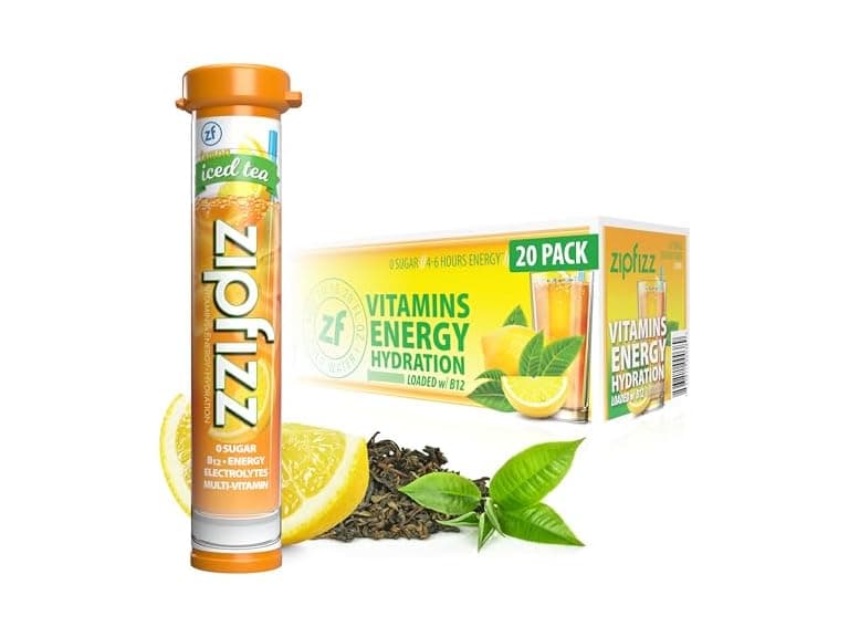 Zipfizz Daily Energy Drink Powder, Lemon Iced Tea, 20pk - Image 1