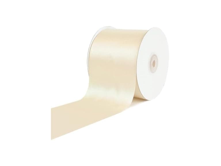 Creative Ideas, Satin 3" Inch Ribbon, 25 Yards, Ivory - Image 1