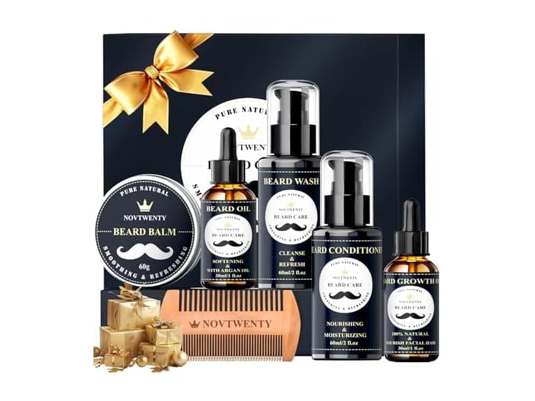 NOVTWENTY NO-BC01-7 7 in 1 Beard Care kit for men Black