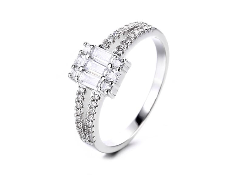 Multi Cut Crystal Engagement Ring - Image 1