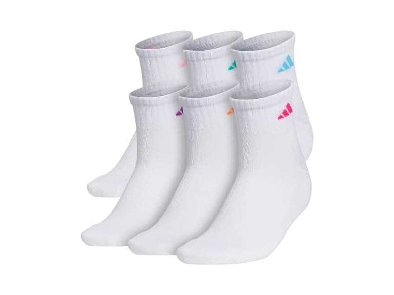 Adidas 6 Pack Athletic Quarter Socks  - Image 1