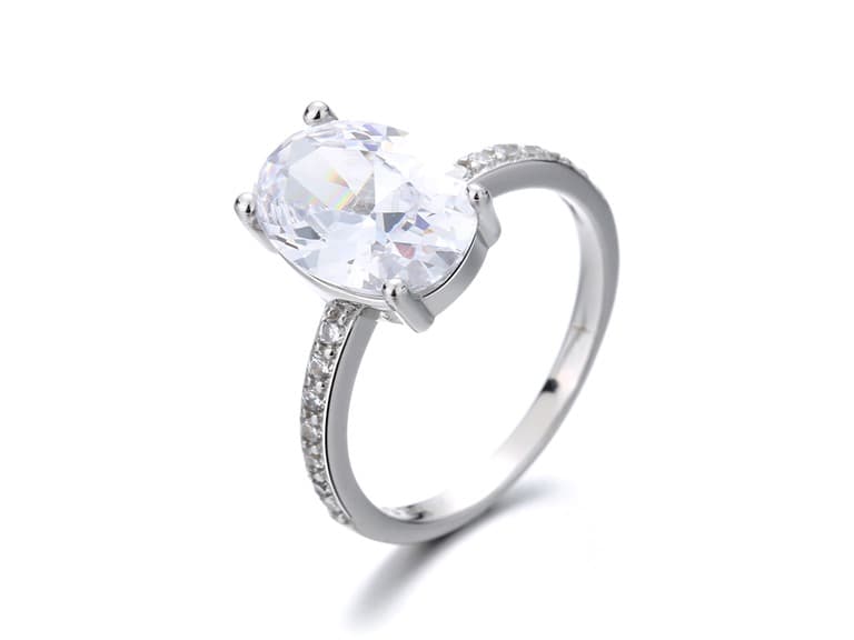 Sterling Silver Created Sapphire Ring - Image 1