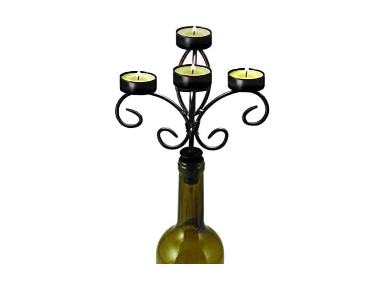 Boulevard Wine Bottle Candelabra, Black - Image 1