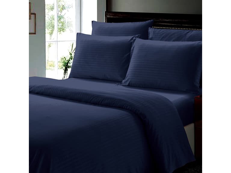 4-Piece Dobby Stripe Bed Sheet Set - Image 1