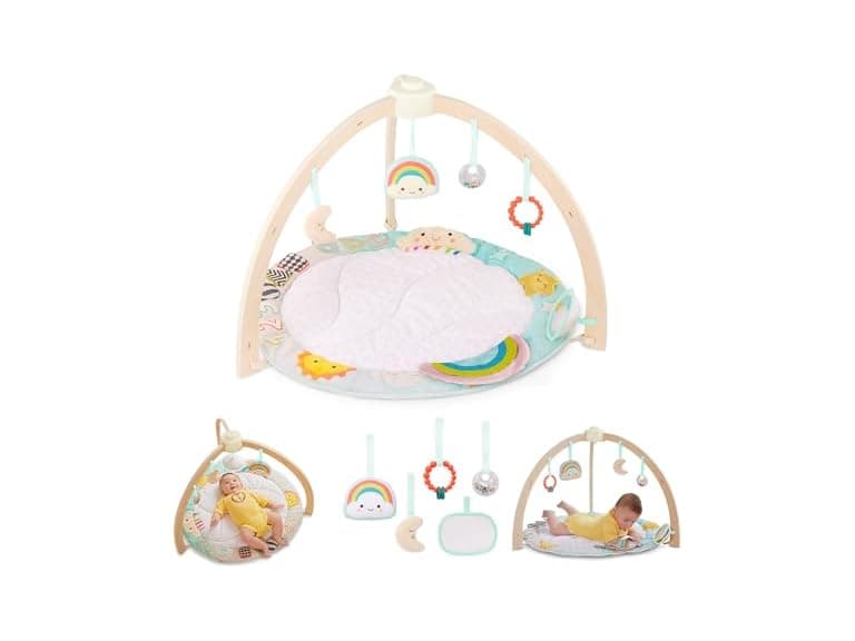 B. toys – Wooden Baby Gym – Soft Play Mat - Image 1