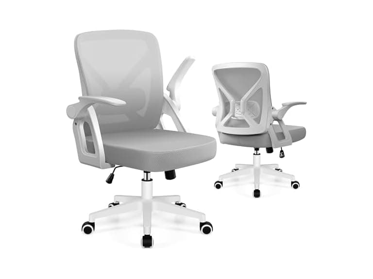FelixKing Office Chair - Ergonomic Desk Chair Breathable Mesh Task Chair with Wheels and Lumbar Support Home Desk Office Chair with Flip up Armrest Rolling Swivel Computer Chair for Home Office Gray (Open Box) - Image 1