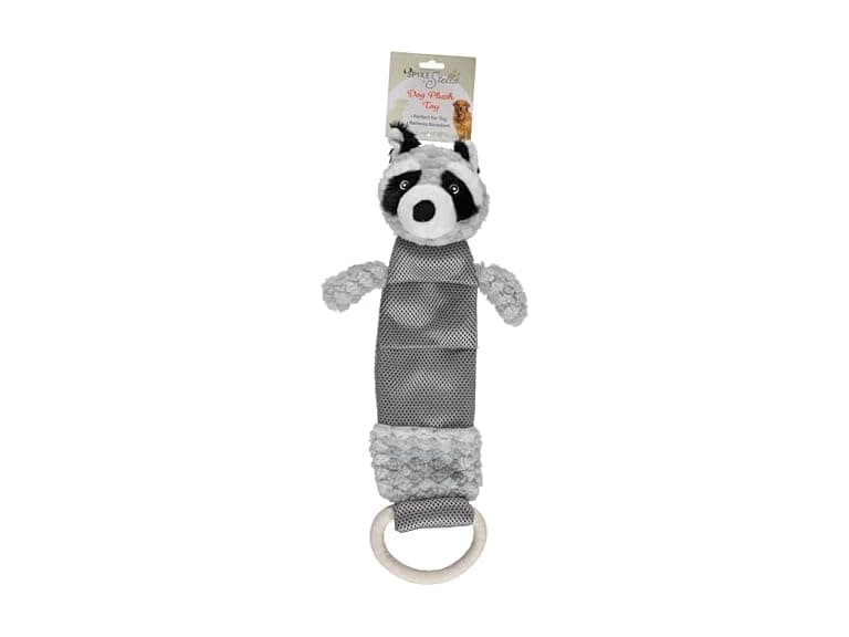 Cudlie Raccoon Plush Dog Toy w/ Rope - Image 1