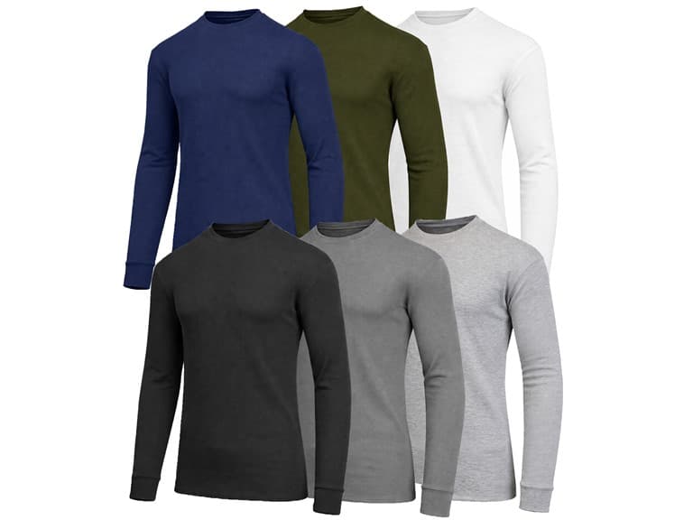 5Pk Mens Waffle-Knit Thermal Shirts - Image 1