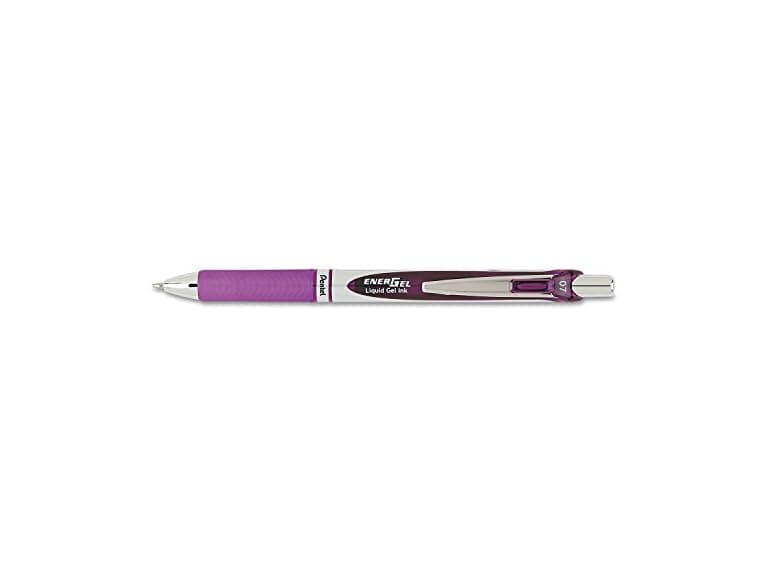 Pentel Gel Pen, Retractable, Metal Tip.7mm, Refill, Violet - Image 1