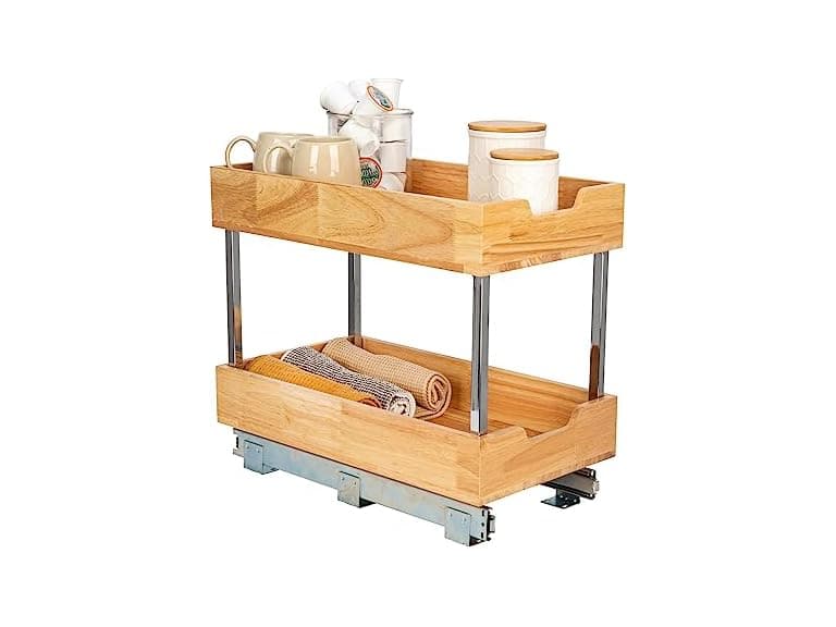  GLIDEZ Wood 2-Tier Sliding Cabinet Organizer - Image 1