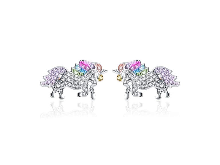 Multi Color Unicorn Stud Earrings - Image 1