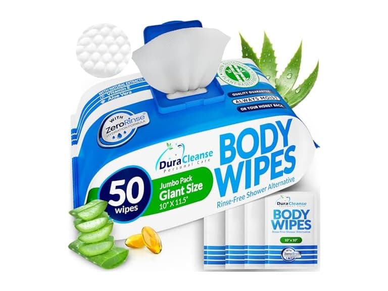 XL Body Wipes for Adults Bathing No Rins - Image 1