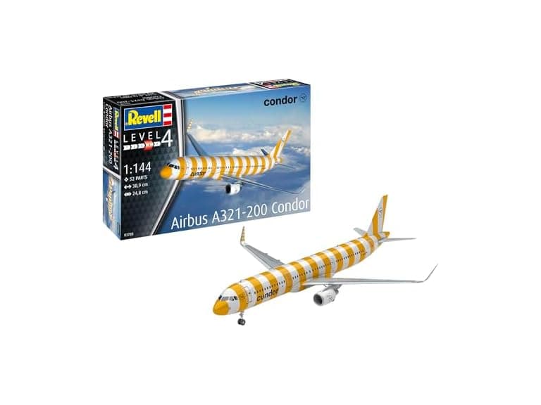 Revell Airbus A321-200 Condor 1:144 Scale Unbuilt/Unpainted Plastic Model Kit - Image 1