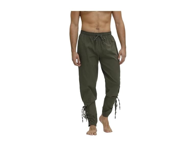 Zhitunemi Men's (3X) Viking Pirate Pants Amy Green - Image 1