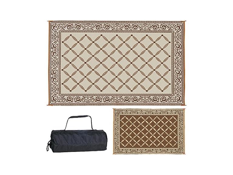 Stylish Camping Plastic Straw Reversible Mat - Image 1