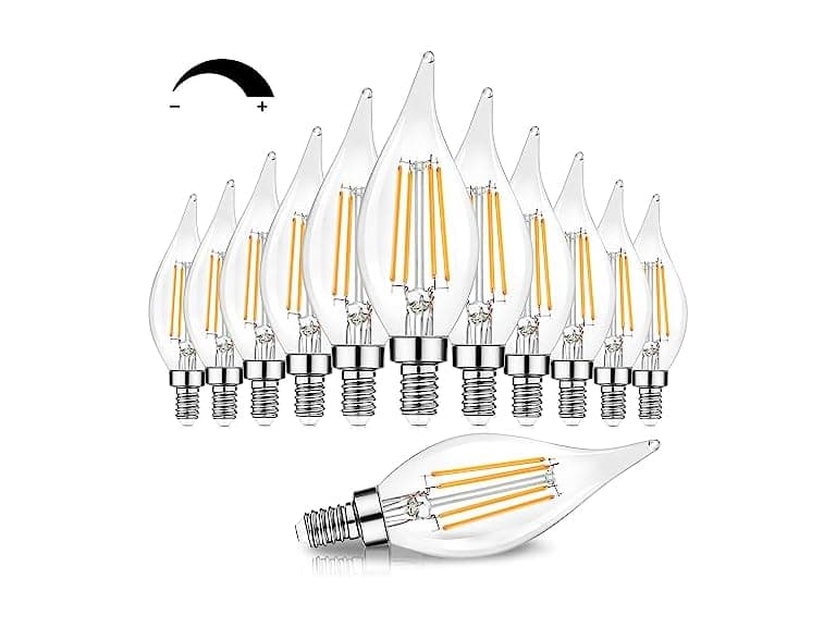 12PK TOBUSA E12 LED Bulbs 60 Watt 2700K - Image 1