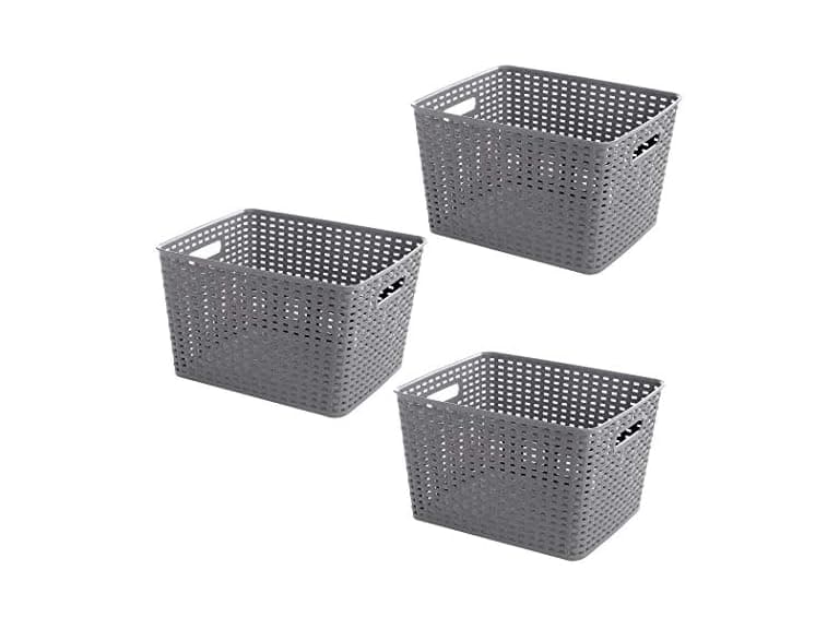 Woven Plastic Storage Baskets 3-Pack - Image 1