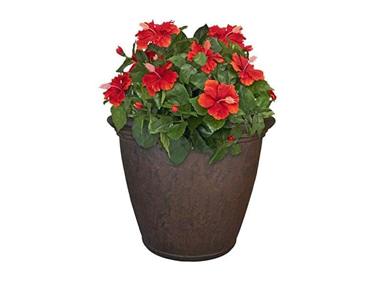 Sunnydaze 24-Inch Anjelica Large Plastic Pot - Rust - Image 1