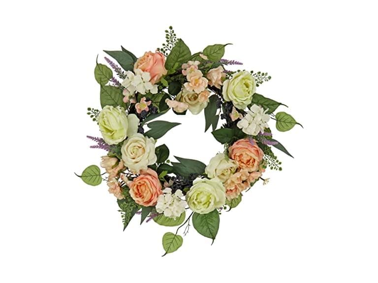 National Tree Company 24" Rose Wreath - Image 1