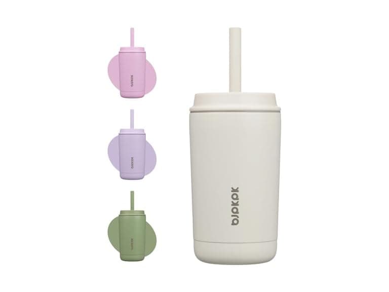 BJPKPK Insulated Tumbler with Lid and Straw,12 oz White - Image 1