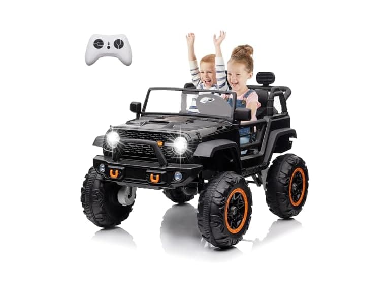 Hipicute 24V 2 Seater Kids Ride On Car, 4 Wheeler Truck  Black - Image 1