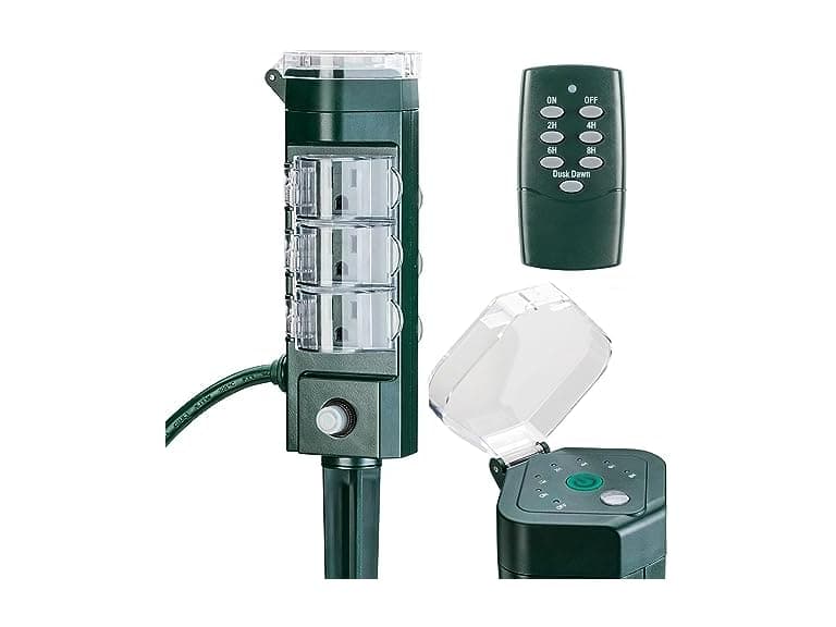 HBN Outdoor Power Strip Timer w/Photocell & Remote - Image 1