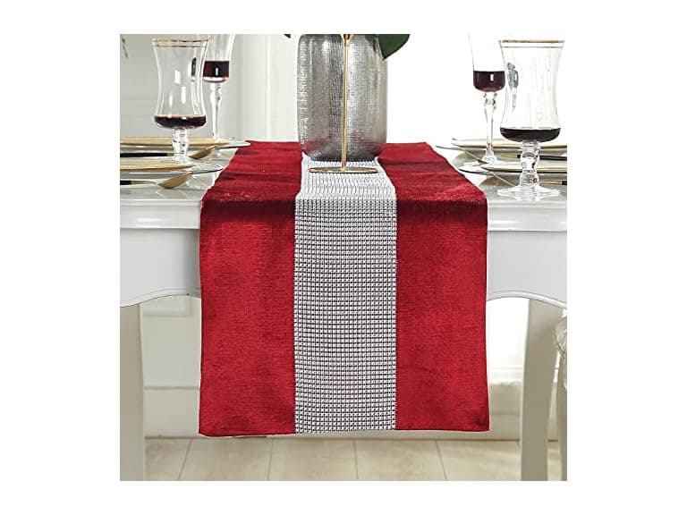 Jeloris Sequined Rhinestone Diamond Table Runner - Image 1