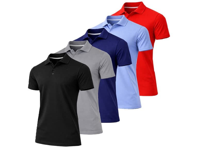 6Pk Mens Short Sleeve Performance Polos - Image 1