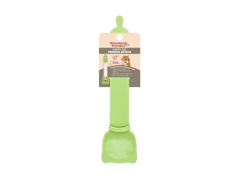 Pawsitively Purrfect Happy Cat Feeding Treat Squeeze Spoon - Image 1