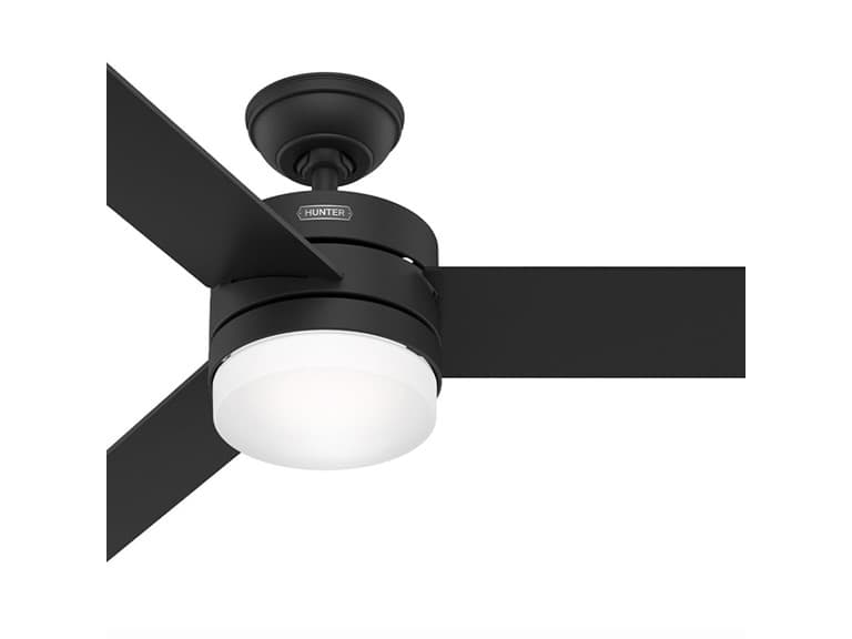 Hunter Fan 54" w/ Light Kit and Remote- Black - Image 1
