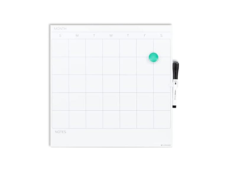 U Brands Square Magnetic Dry Erase Calendar White Board - Image 1