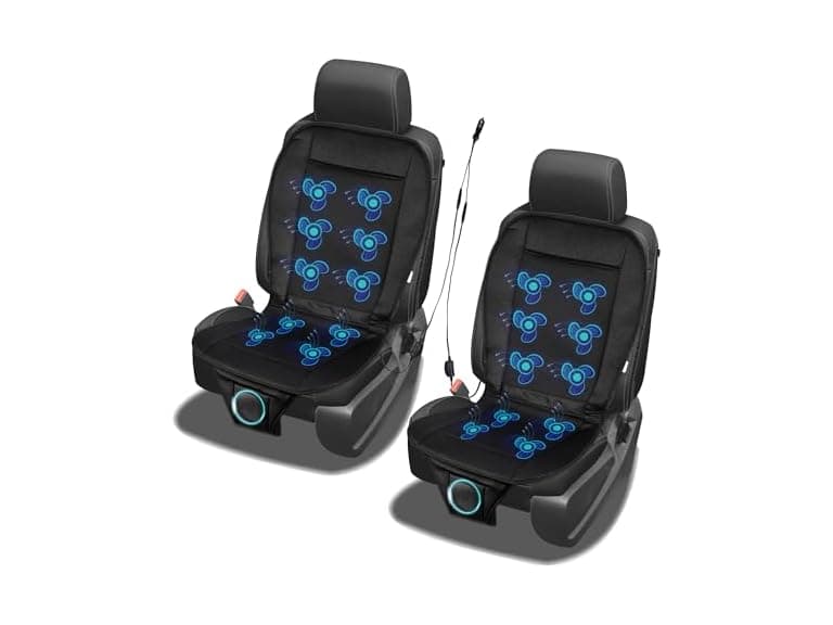 Zone Tech SE0099 2 Pack 12v Cooling Car Seat Cover Black - Image 1