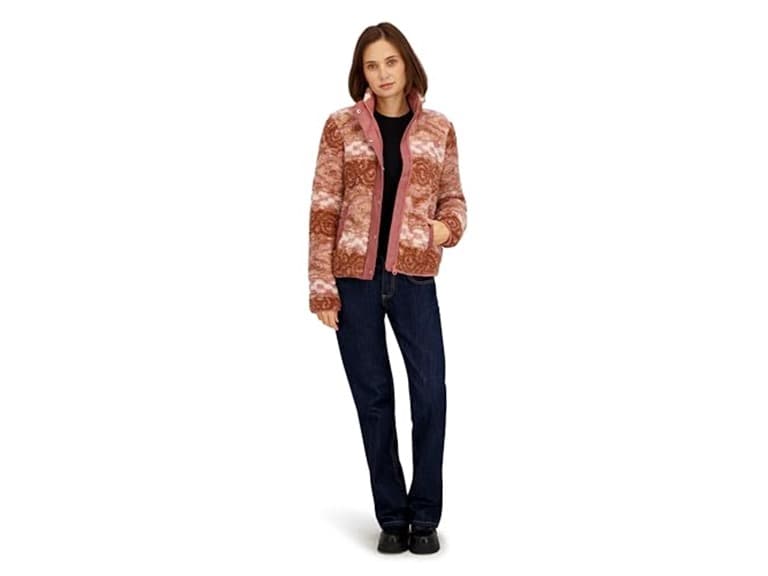 Billabong Womens Full Zip Sherpa Aztec Print Jacket - Image 1