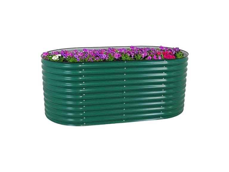 Sunnydaze 62.5-Inch Oval Raised Garden Bed - Image 1