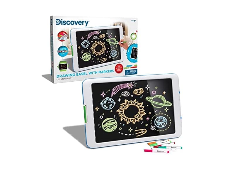 Discovery Kids Neon Glow Drawing Easel - Image 1