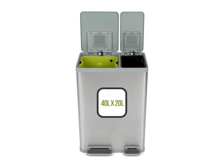 16 Gal Rectangular Dual Compartment Trash Can - Image 1