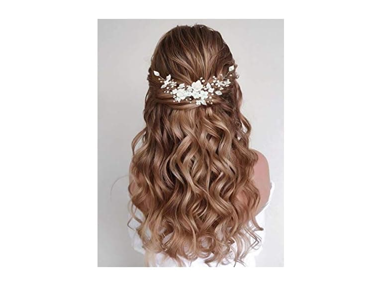 Flower Bride Wedding Hair Vine- Gold - Image 1