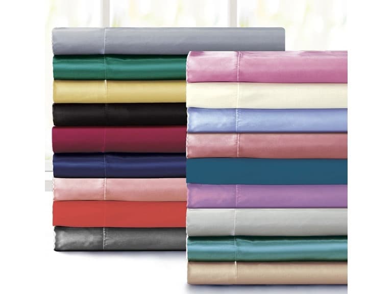 Bibb Home Satin 4 Piece Sheet Set - Image 1