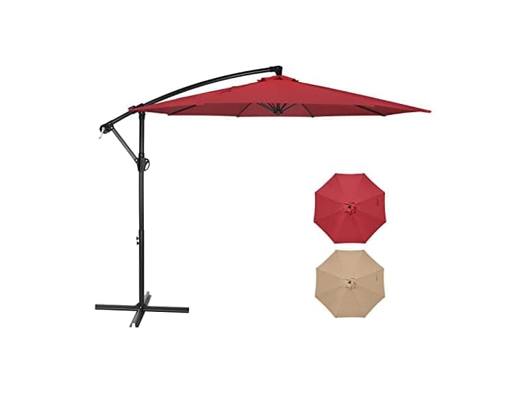 Simple Deluxe 9.8ft Offset Umbrella Cantilever Patio Hanging Umbrella - Image 1