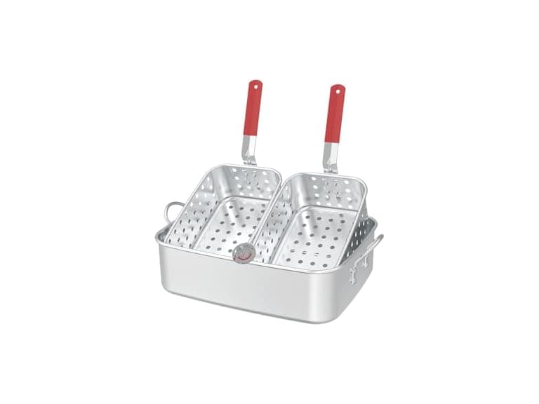 FIRERIOT 18QT Aluminum Deep Fryer Pot with Baskets - Image 1