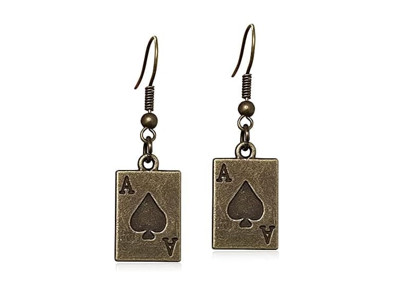 Ace Playing Cards Dangle Stud Earrings - Image 1