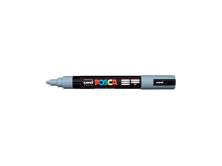 Posca Acrylic Paint Marker, PC-5M Medium tip, Grey - Image 1