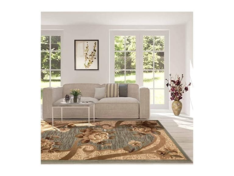Superior Traditional Oversized Floral Border Rug - Image 1