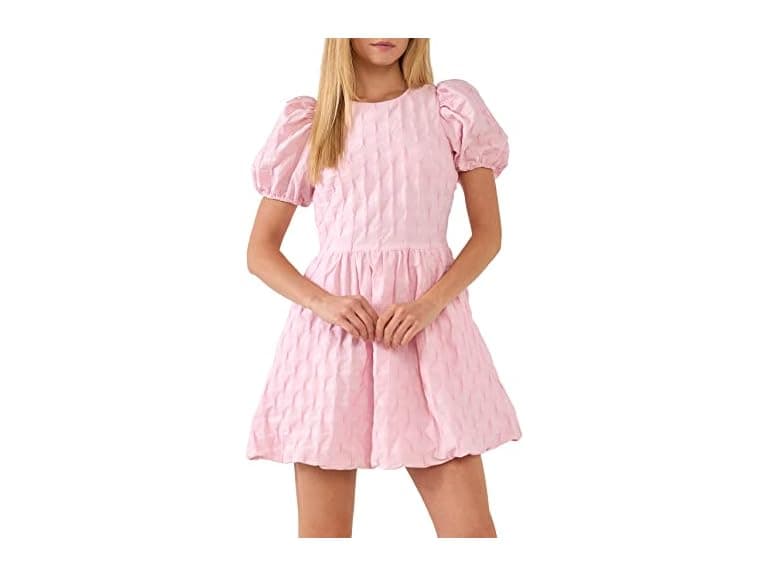 English Factory Women Textured Balloon Mini Dress - Image 1