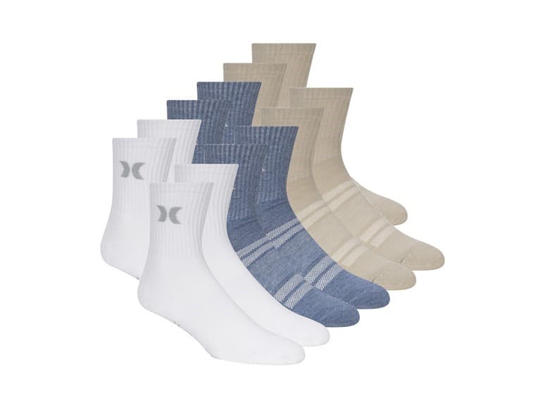 Hurley Men's 12-Pairs High Quarter Crew Socks - Image 1