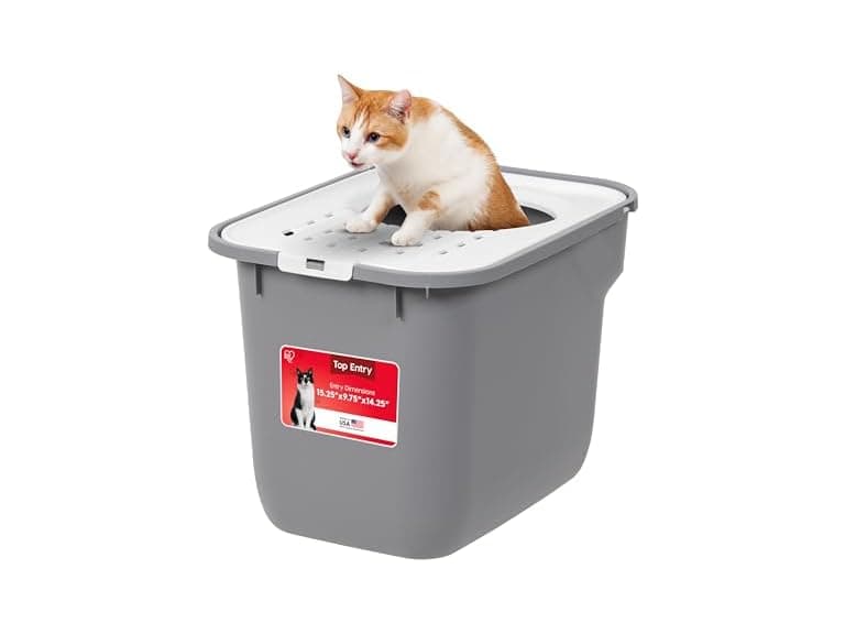 IRIS USA Large Top Entry Cat Litter Box with  - Image 1