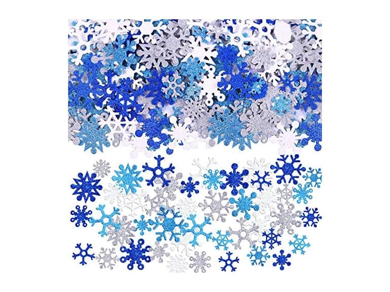 500 Pieces Glitter Snowflakes - Image 1