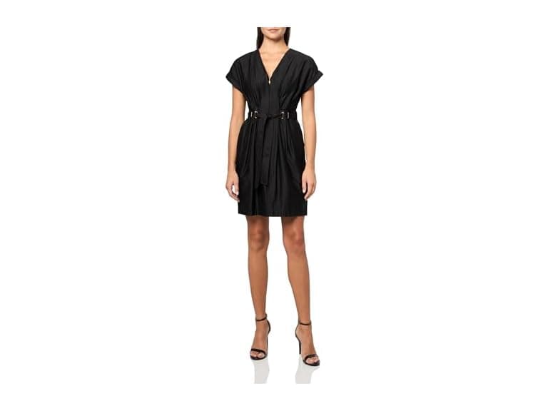 Halston Women's Structured Short Sleeve V-Neck Dress - Image 1