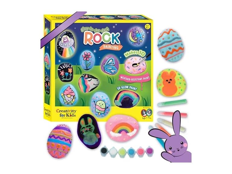 Creativity for Kids Glow in the Dark Rock Painting Kit - Image 1